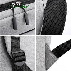 Cyflymder Men Multi-Zip Laptop Backpack Set With Pen Bag Bookbag College Bag High School Students