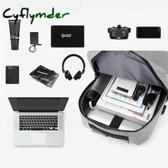 Cyflymder Men Multi-Zip Laptop Backpack Set With Pen Bag Bookbag College Bag High School Students