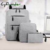 Men Multi-zip Laptop Backpack Set with pen bag Bookbag Set College Bag Set High School Students Graduate Students University Freshman Sophomore for Commute Outdoors Hiking Travel 3pcs