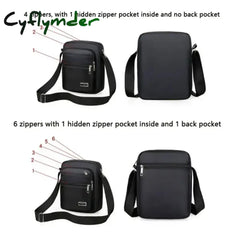 Cyflymder Men Nylon Shoulder Bag Messenger Bag Casual Waterproof Nylon Zipper Pocket Handbag Fashion Tote Travel Male