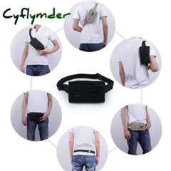 Cyflymder Men Women Nylon 4 Pockets Waterproof Waist Packs Fashion Male Wear Resistant Black Fanny