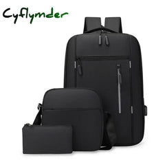 Cyflymder Men’s 3Pcs Backpack New Multifunctional Bag Large Capacity Usb Charging For 15.6 Inch