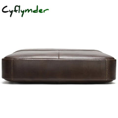 Cyflymder Men’s Bag Genuine Leather Men Briefcase For Laptop 14 Messenger Business Portfolio