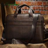 Cyflymder Men’s Bag Genuine Leather Men Briefcase For Laptop 14 Messenger Business Portfolio