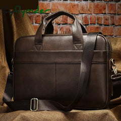 Cyflymder Men’s Bag Genuine Leather Men Briefcase For Laptop 14 Messenger Business Portfolio