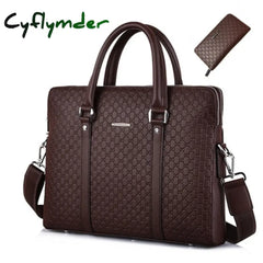 Cyflymder Men’s Briefcase New Fashion Shoulder Bag Double Layers Laptop Large Capacity Male