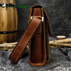 Cyflymder Men’s Crazy Horse Leather Shoulder Bag Ipad Genuine Messenger Vintage Casual Travel