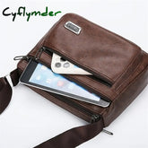 Cyflymder Men’s Crossbody Bag Shoulder Messenger Pu Leather Daily Holiday Zipper Adjustable Large