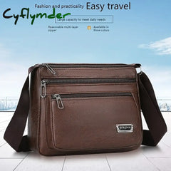 Cyflymder Men’s Crossbody Bag Shoulder Messenger Pu Leather Daily Holiday Zipper Adjustable Large