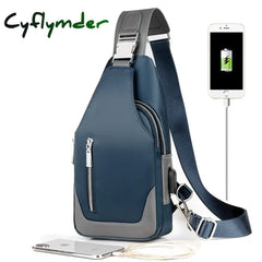 Men's Messenger bag shoulder Oxford cloth Chest Bags Crossbody Casual messenger bags Man USB charging Multifunction Handbag