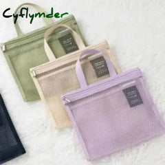 Cyflymder Mesh Makeup Toiletry Storage Bags Handbags Portable Travel Washing Body Shower Tools