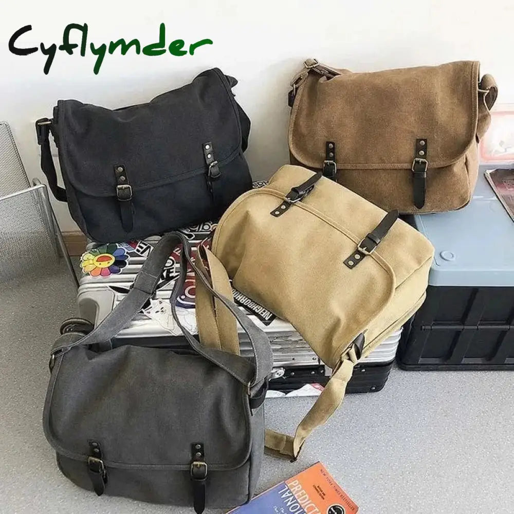 BACK TO SCHOOL Messenger Bags Women Japanese Fashion Vintage Large Capacity Cross-body Canvas Bag Unisex All-match Shopping Students School New
