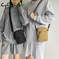 Cyflymder Messenger Sling Bags For Men Casual Canvas Small Zipper Crossbody Pouch Simple Shoulder