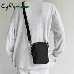 Cyflymder Messenger Sling Bags For Men Casual Canvas Small Zipper Crossbody Pouch Simple Shoulder