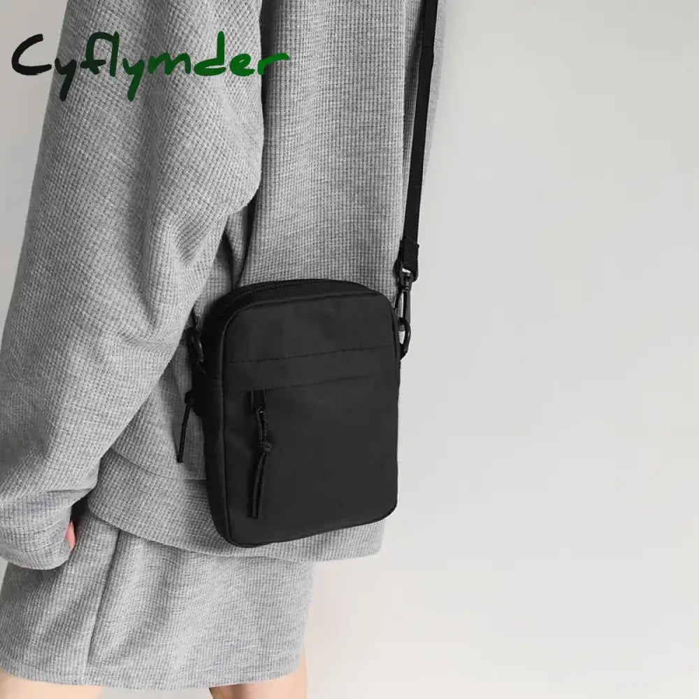 Cyflymder Messenger Sling Bags For Men Casual Canvas Small Zipper Crossbody Pouch Simple Shoulder