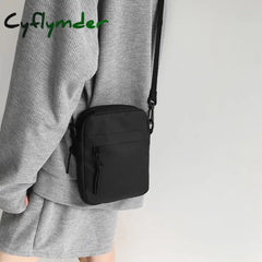 Cyflymder Messenger Sling Bags For Men Casual Canvas Small Zipper Crossbody Pouch Simple Shoulder