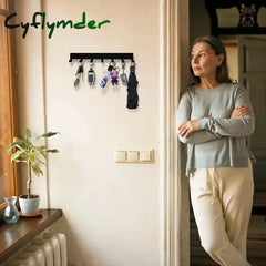 Cyflymder Metal Key Holder Home Wall Hooks Organizer Door Entryway Hallway Kitchen Wall Bedroom Decor Rack with 7/9