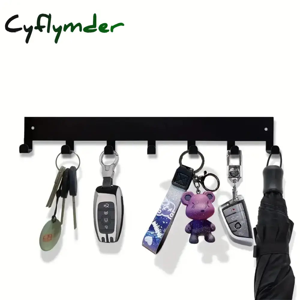 Cyflymder Metal Key Holder Home Wall Hooks Organizer Door Entryway Hallway Kitchen Wall Bedroom Decor Rack with 7/9
