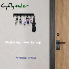 Cyflymder Metal Key Holder Home Wall Hooks Organizer Door Entryway Hallway Kitchen Wall Bedroom Decor Rack with 7/9