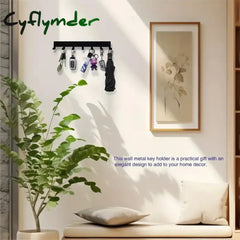 Cyflymder Metal Key Holder Home Wall Hooks Organizer Door Entryway Hallway Kitchen Wall Bedroom Decor Rack with 7/9