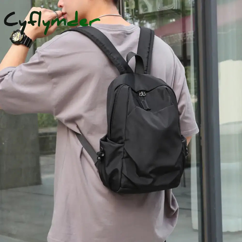 Cyflymder Mini Men’s Backpack Fashion Small Black Shoulder School Bag For Man Canvas Designer