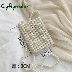 Cyflymder Mini Pearl Bag Handmade Vintage Eva Beaded Fashion Banquet Party Shoulder Female Wedding