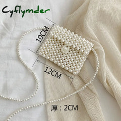 Cyflymder Mini Pearl Bag Handmade Vintage Eva Beaded Fashion Banquet Party Shoulder Female Wedding