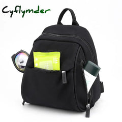 Cyflymder Mini Women Backpacks Anti-Theft Waterproof Nylon Small Bagpack Office Lady Multi-Pocketed