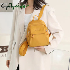 Cyflymder Mini Women Backpacks Anti-Theft Waterproof Nylon Small Bagpack Office Lady Multi-Pocketed