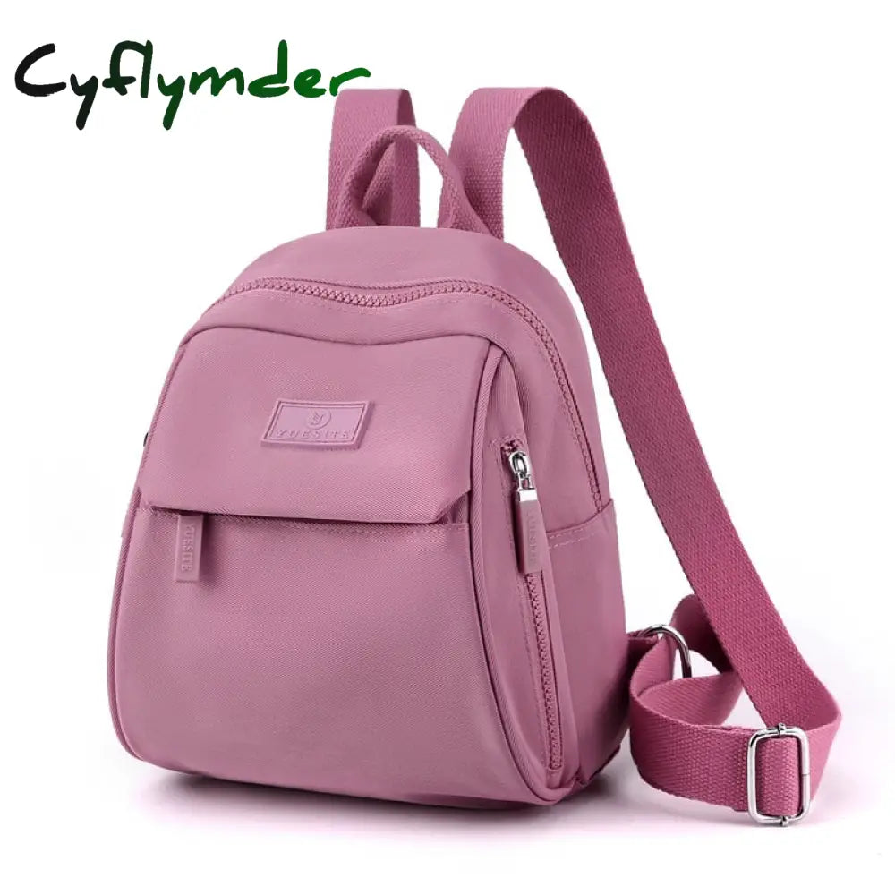 Cyflymder Mini Women Backpacks Anti-Theft Waterproof Nylon Small Bagpack Office Lady Multi-Pocketed