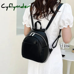 Cyflymder Mini Women’s Backpack Retro Soft Pu Leather Female Shoulder Crossbody Bag Small