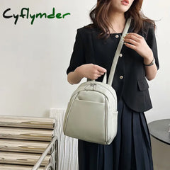 Cyflymder Mini Women’s Backpack Retro Soft Pu Leather Female Shoulder Crossbody Bag Small