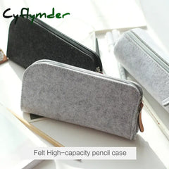 Cyflymder Minimalist Felt Pencil Bag Simple Fabric Case Box School Supplies Office Stationery