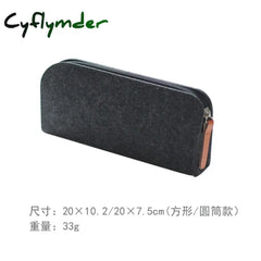 Cyflymder Minimalist Felt Pencil Bag Simple Fabric Case Box School Supplies Office Stationery