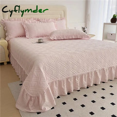 Cyflymder Missdeer Bed Cover Plain Bedspread Lace Style Bed Linen 250x250/250x270 Thicken Bedsheets colchas