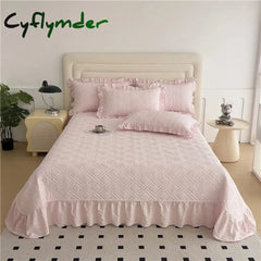 Cyflymder Missdeer Bed Cover Plain Bedspread Lace Style Bed Linen 250x250/250x270 Thicken Bedsheets colchas