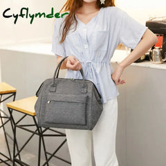 Cyflymder Modern Simplicity Lunch Bag Office Worker Bring Meals Insulated Handbag Child Picnic Food