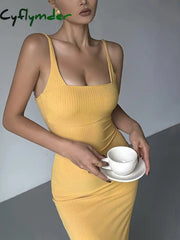 Cyflymder - Moonlight Dance Bodycon Rib Long Dress Dresses