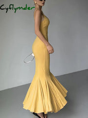 Cyflymder - Moonlight Dance Bodycon Rib Long Dress Dresses