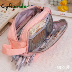 Cyflymder Multi-Layer Pencil Case For Girls New Cute Large Capacity Stationery Gift Kids School Pen