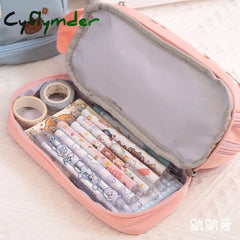 Cyflymder Multi-Layer Pencil Case For Girls New Cute Large Capacity Stationery Gift Kids School Pen