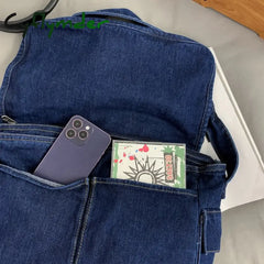 Cyflymder Multi Pockets Messenger Bag Large Capacity Girl Shoulder Bags Fashion Canvas Crossbody