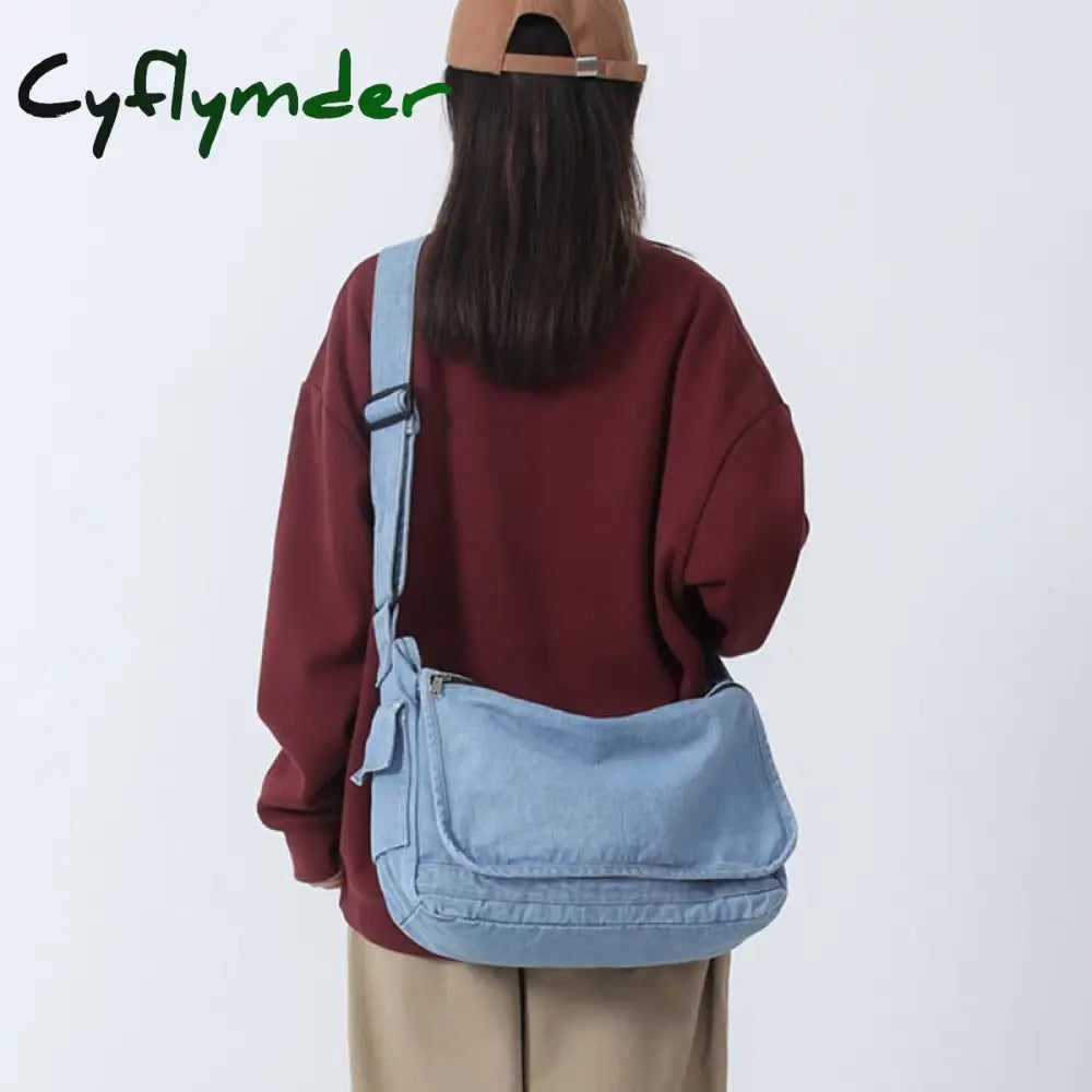 Cyflymder Multi Pockets Messenger Bag Large Capacity Girl Shoulder Bags Fashion Canvas Crossbody