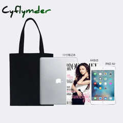 Cyflymder Multicolor High-Quality Women Men Handbags Canvas Tote Bags Reusable Cotton Grocery