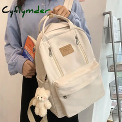Cyflymder Multifunction Double Zipper Women Backpack Teenager Girls Laptop Student Shoulder Bag