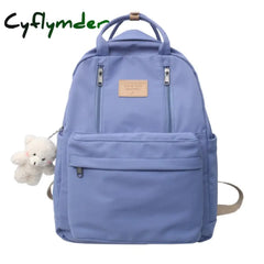 Cyflymder Multifunction Double Zipper Women Backpack Teenager Girls Laptop Student Shoulder Bag