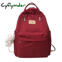 Cyflymder Multifunction Double Zipper Women Backpack Teenager Girls Laptop Student Shoulder Bag