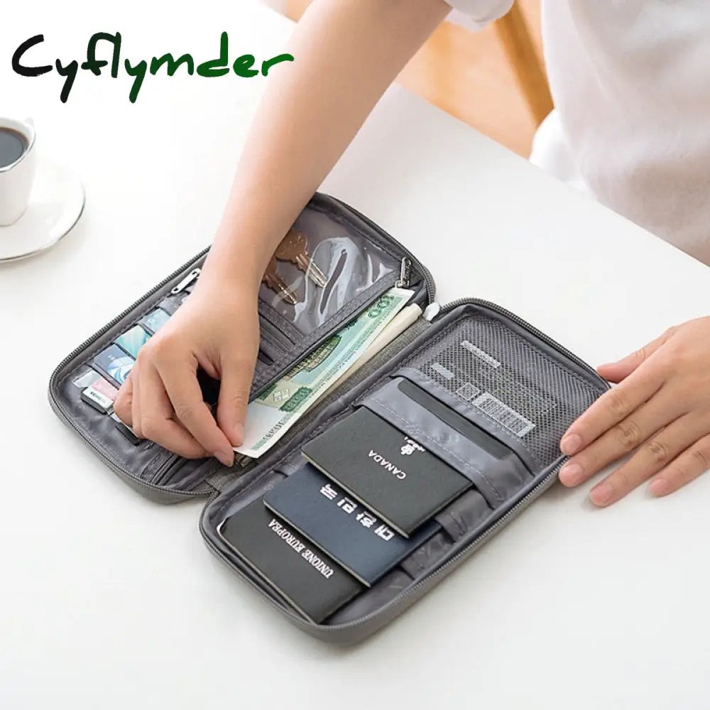 Cyflymder Multifunctional Passport Travel Wallet Cover Oxford Credit Card Package Id Document Bag