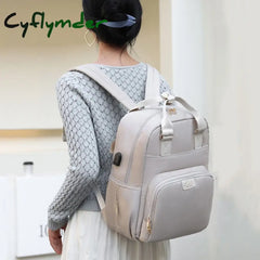 Cyflymder Mummy Bag Usb Diaper Bag Baby Care Large Capacity Mom Backpack Maternity Wet Waterproof