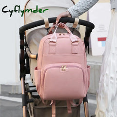 Cyflymder Mummy Bag Usb Diaper Bag Baby Care Large Capacity Mom Backpack Maternity Wet Waterproof